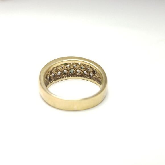 Vintage Rhinestone Encrusted Band, Gold Tone Ring, Stacking, Estate, Size 11 - Picture 5 of 7